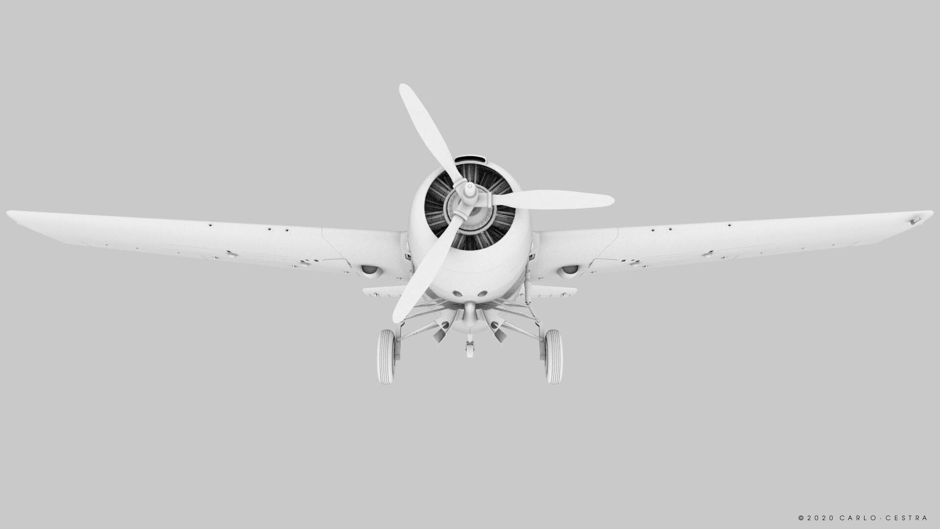 F4F-4 9-GF-7 - Not rigged Low-poly 3D model_41