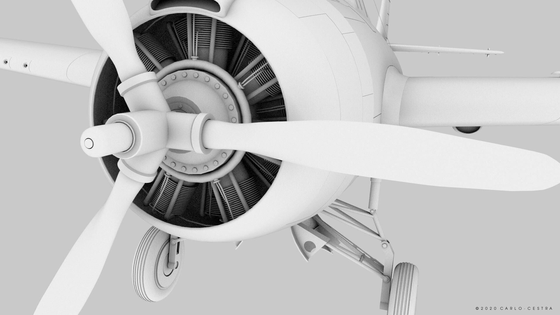 F4F-4 9-GF-7 - Not rigged Low-poly 3D model_45