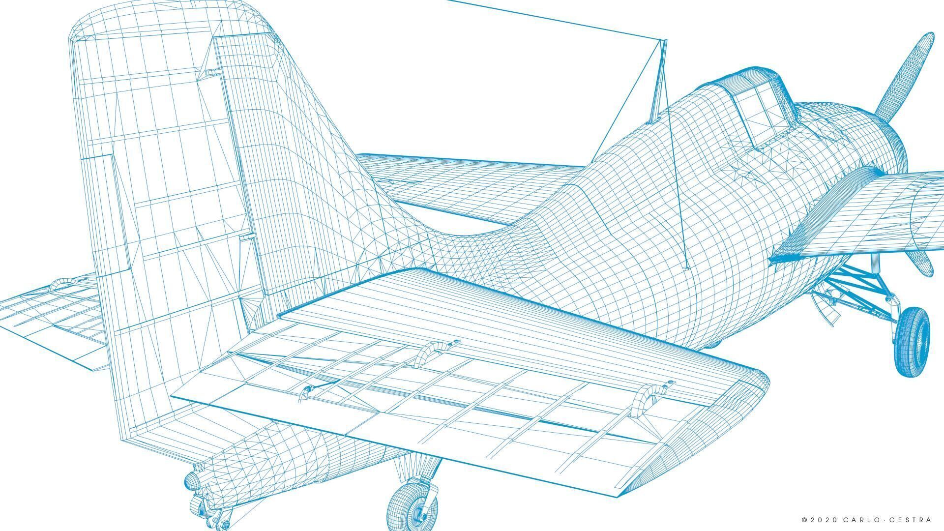 F4F-4 9-GF-7 - Not rigged Low-poly 3D model_67
