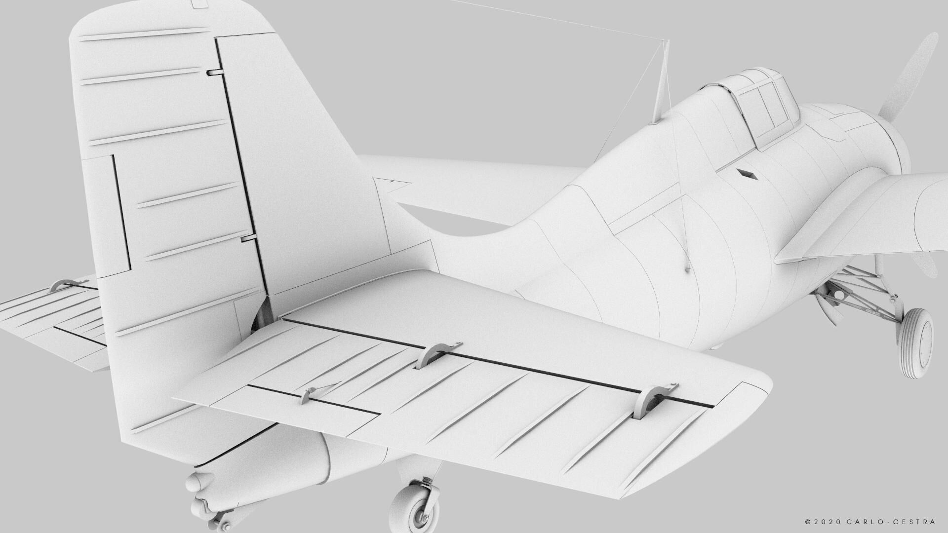 F4F-4 9-GF-7 - Not rigged Low-poly 3D model_39