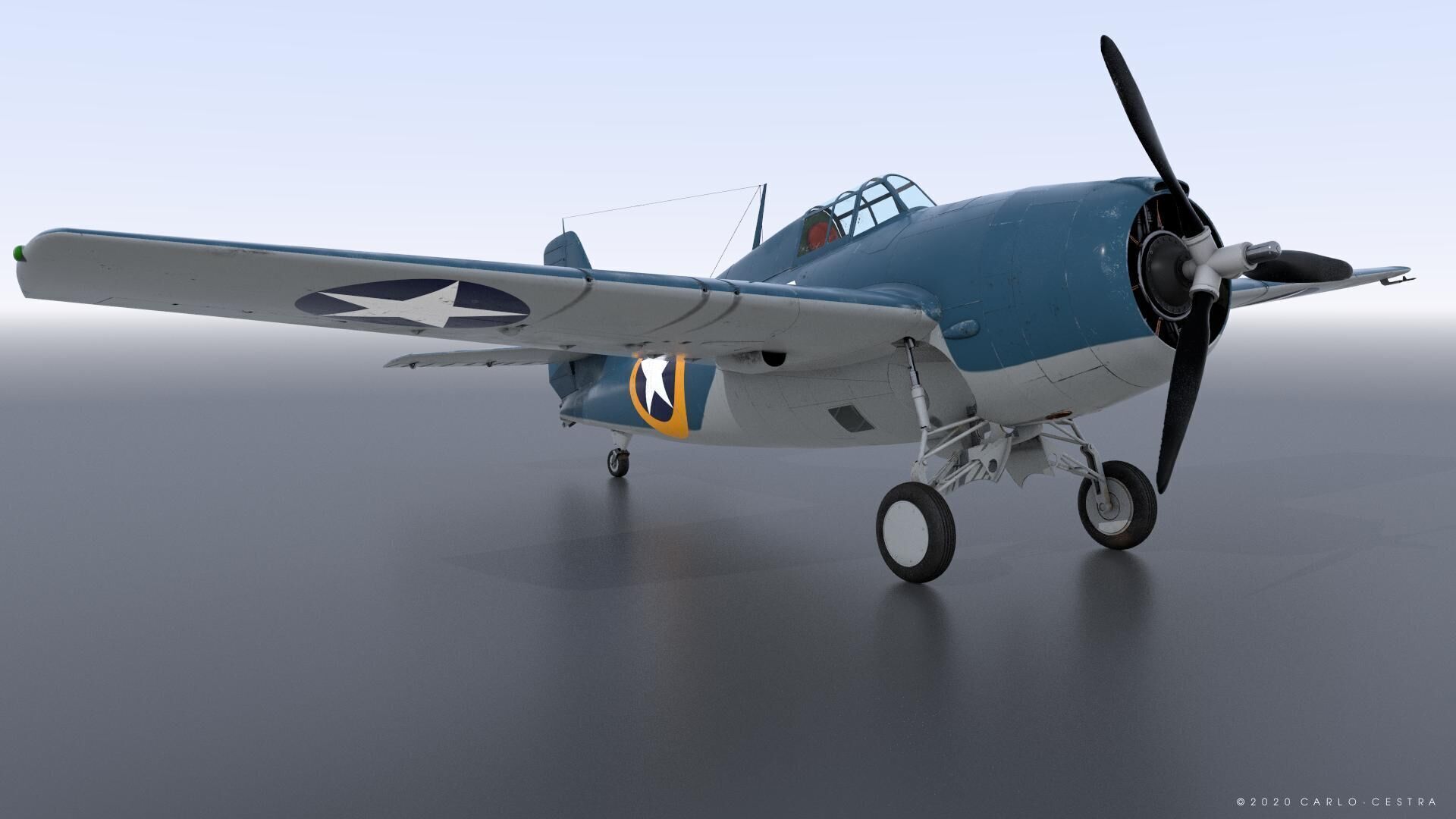 F4F-4 9-GF-7 - Not rigged Low-poly 3D model_1