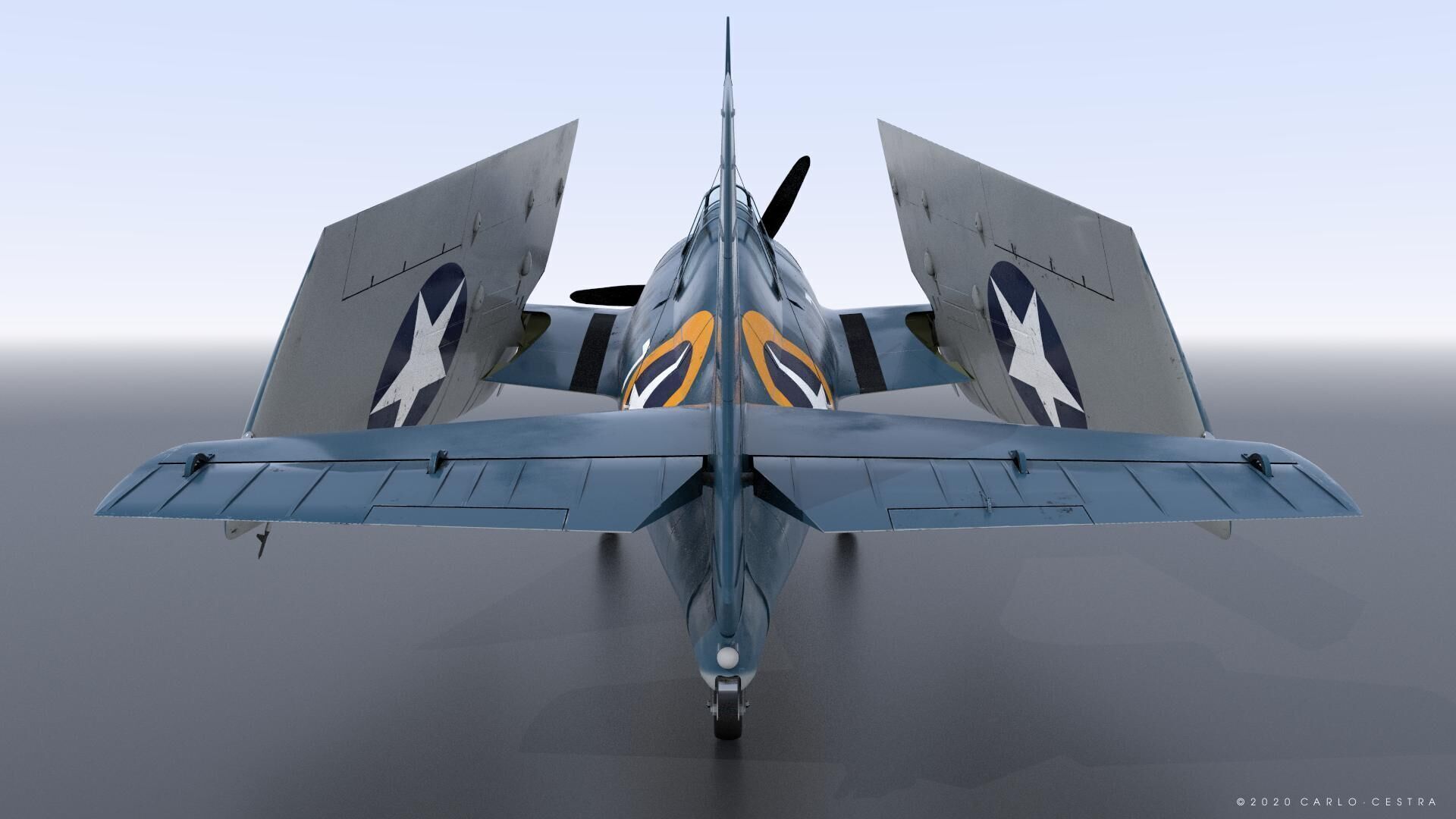F4F-4 9-GF-7 - Not rigged Low-poly 3D model_23