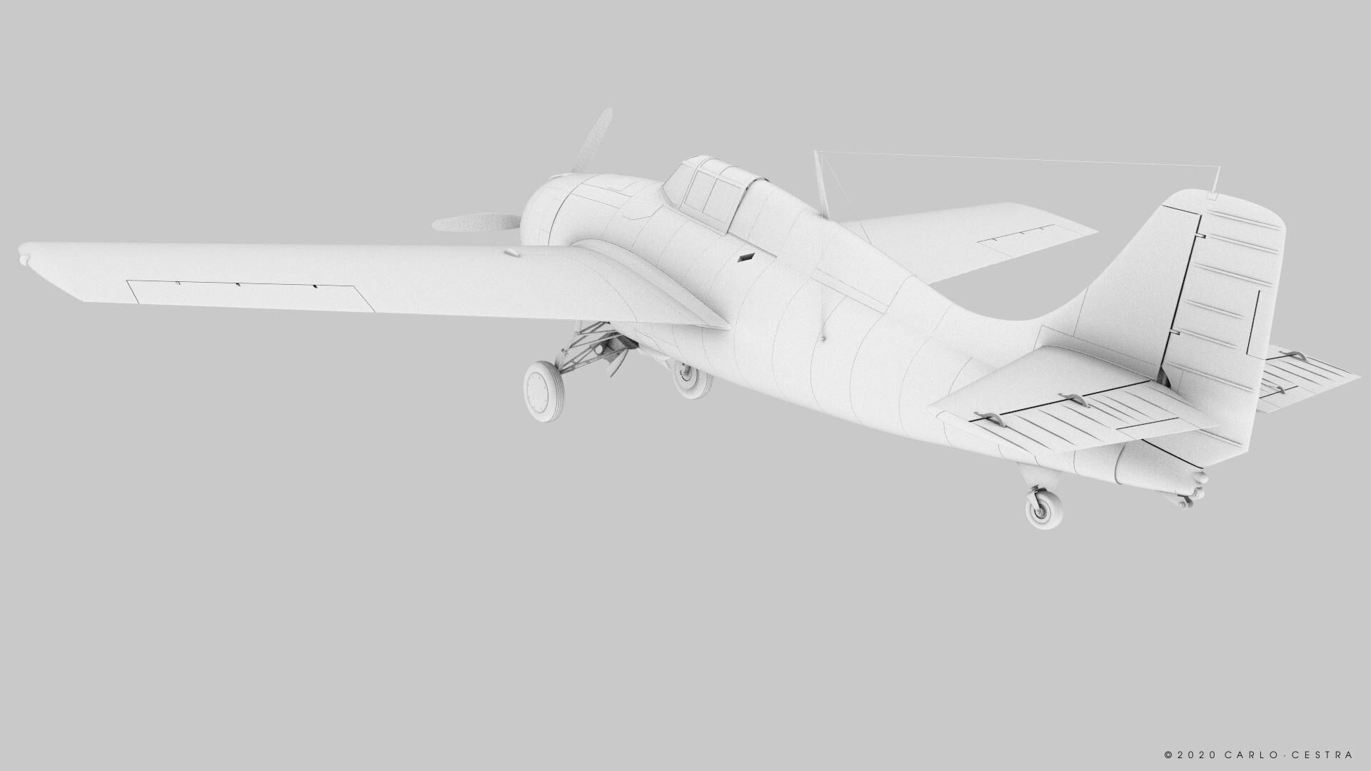 F4F-4 9-GF-7 - Not rigged Low-poly 3D model_32