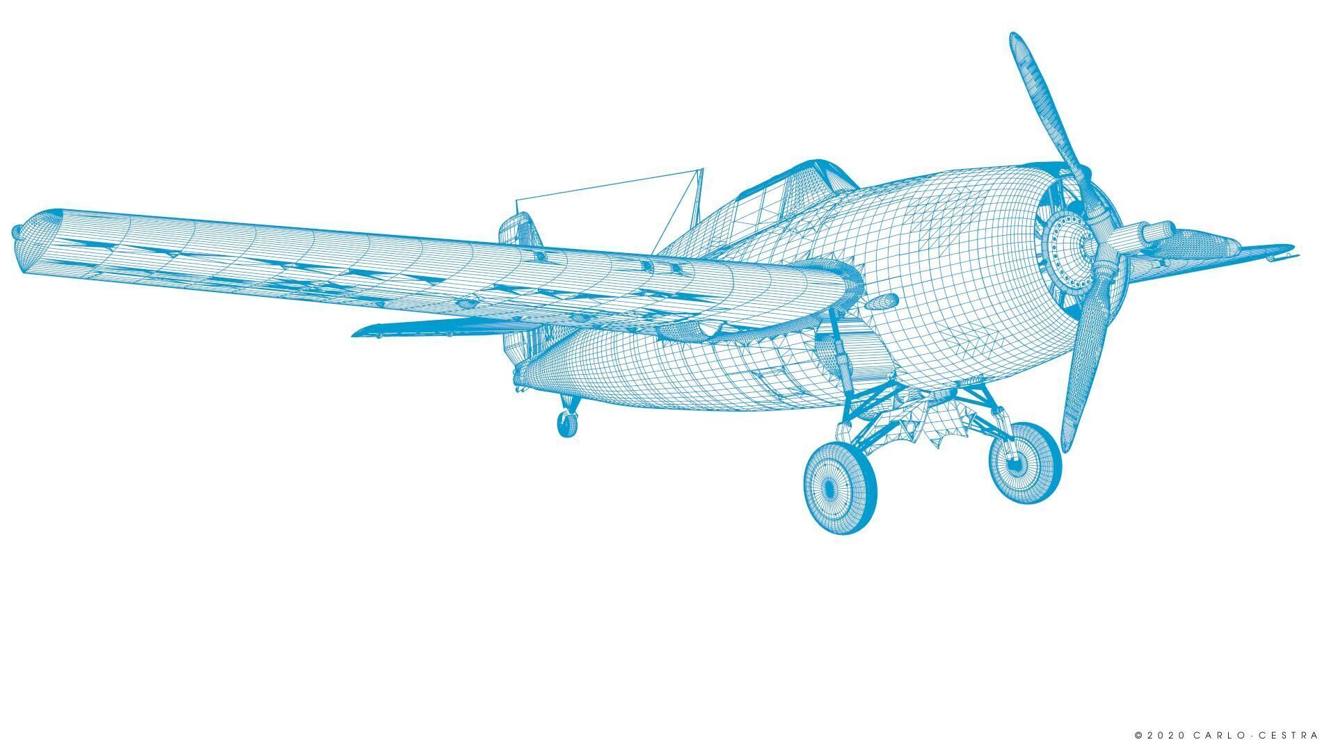 F4F-4 9-GF-7 - Not rigged Low-poly 3D model_56