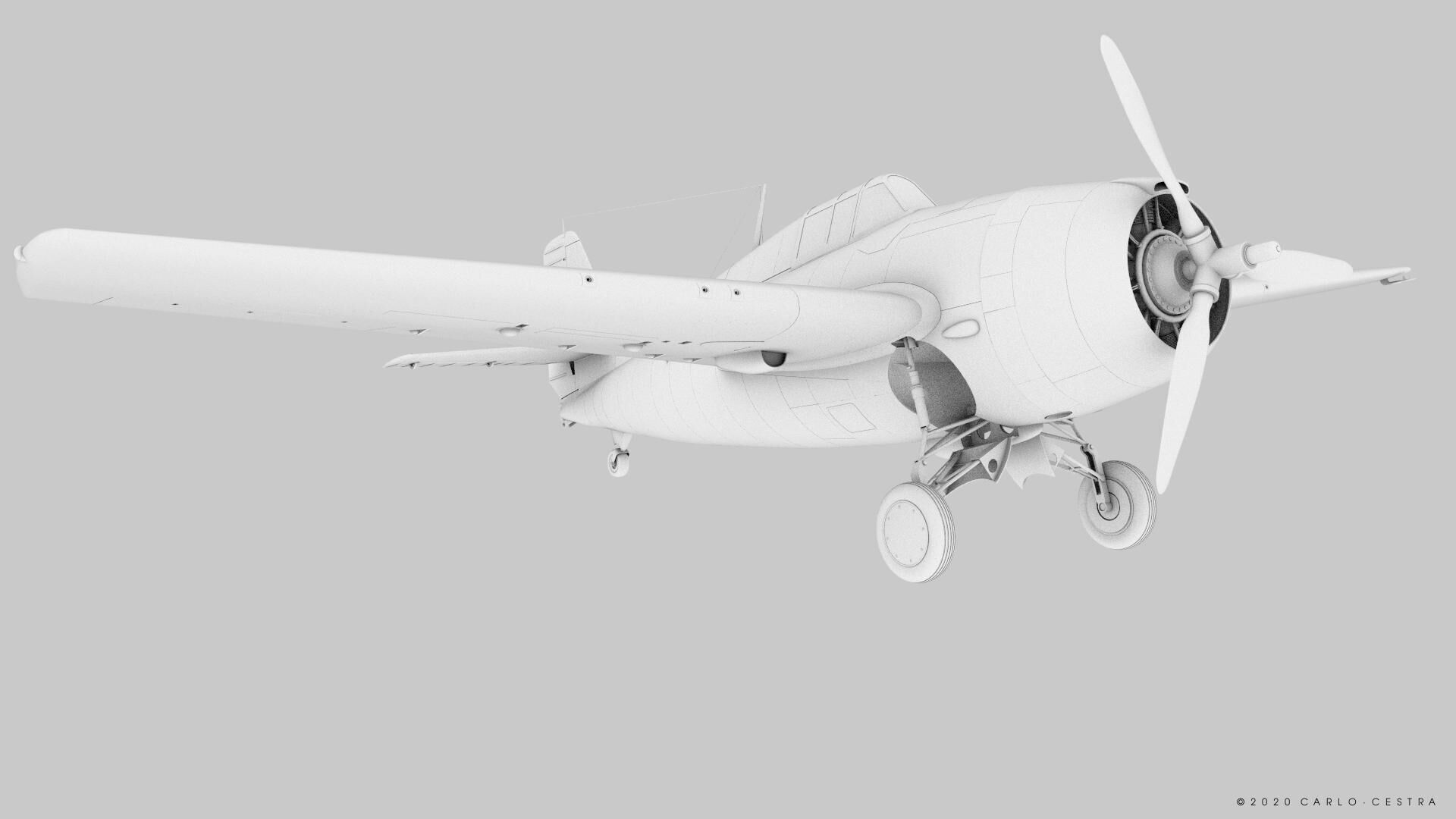 F4F-4 9-GF-7 - Not rigged Low-poly 3D model_30