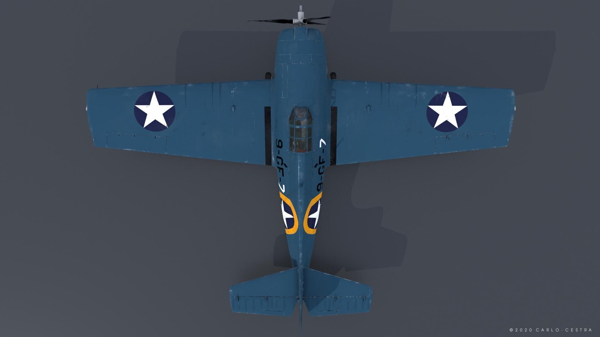 F4F-4 9-GF-7 - Not rigged Low-poly 3D model_15