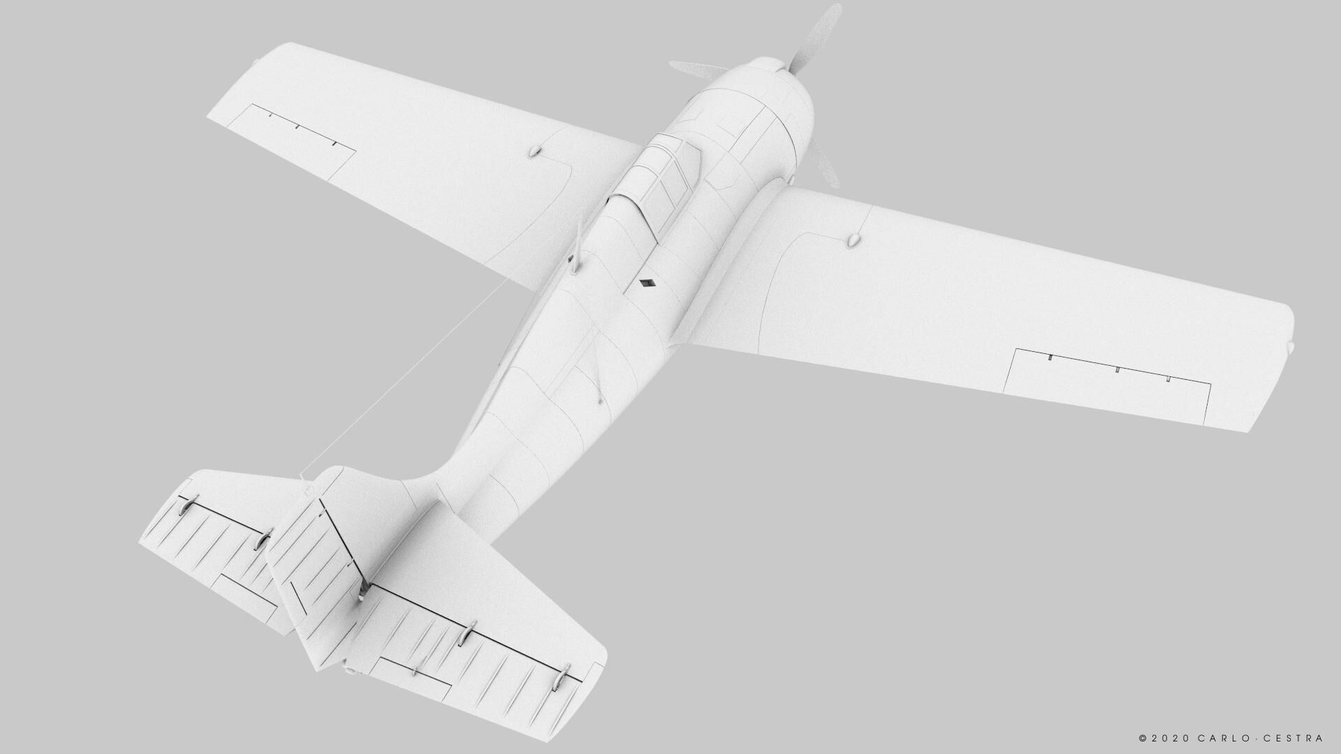 F4F-4 9-GF-7 - Not rigged Low-poly 3D model_37