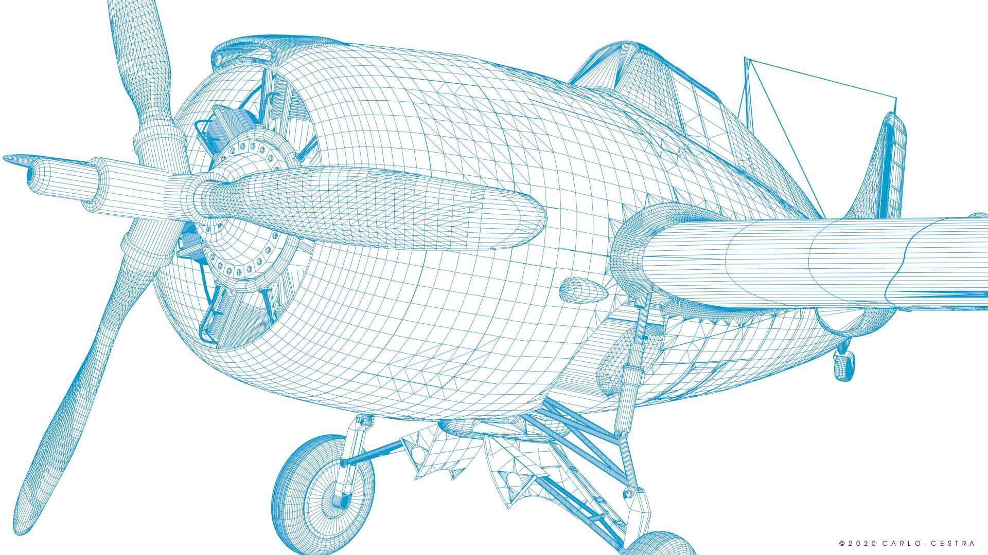 F4F-4 9-GF-7 - Not rigged Low-poly 3D model_57