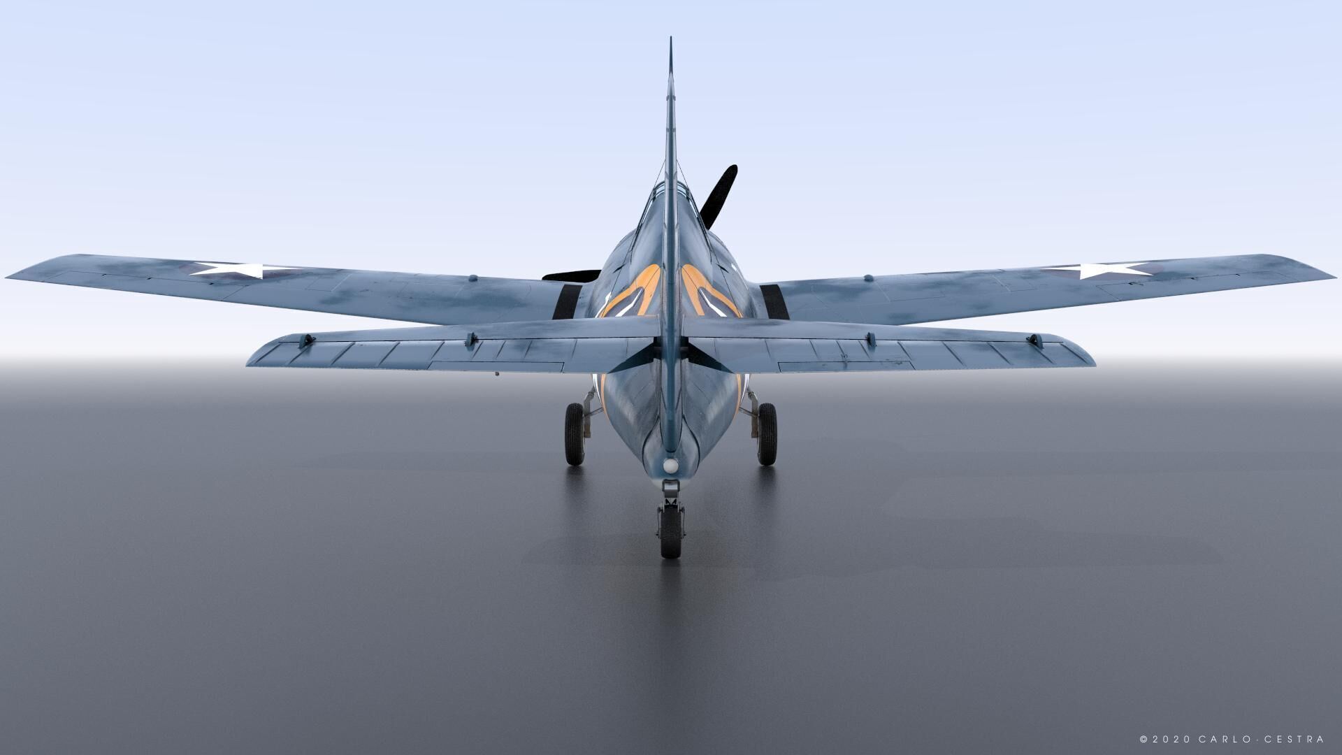 F4F-4 9-GF-7 - Not rigged Low-poly 3D model_11