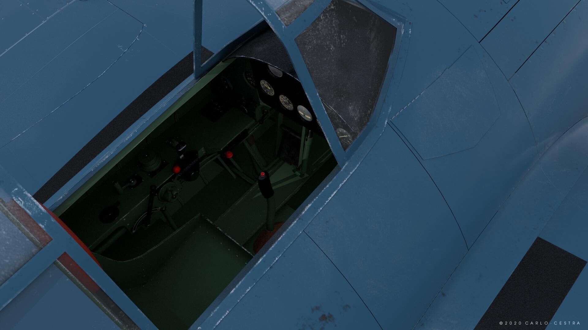 F4F-4 9-GF-7 - Not rigged Low-poly 3D model_17