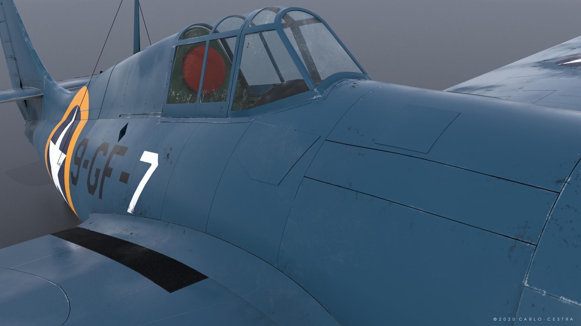 F4F-4 9-GF-7 - Not rigged Low-poly 3D model_5