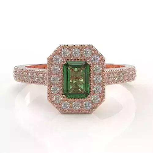 Halo emerald ring