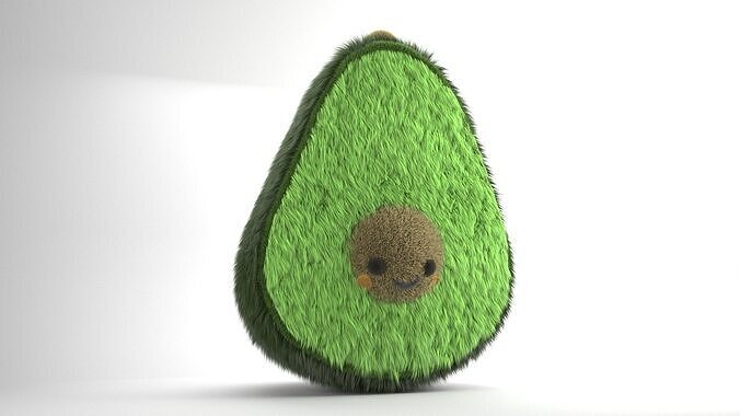 Avocado Plush Toy Low-poly 3D model