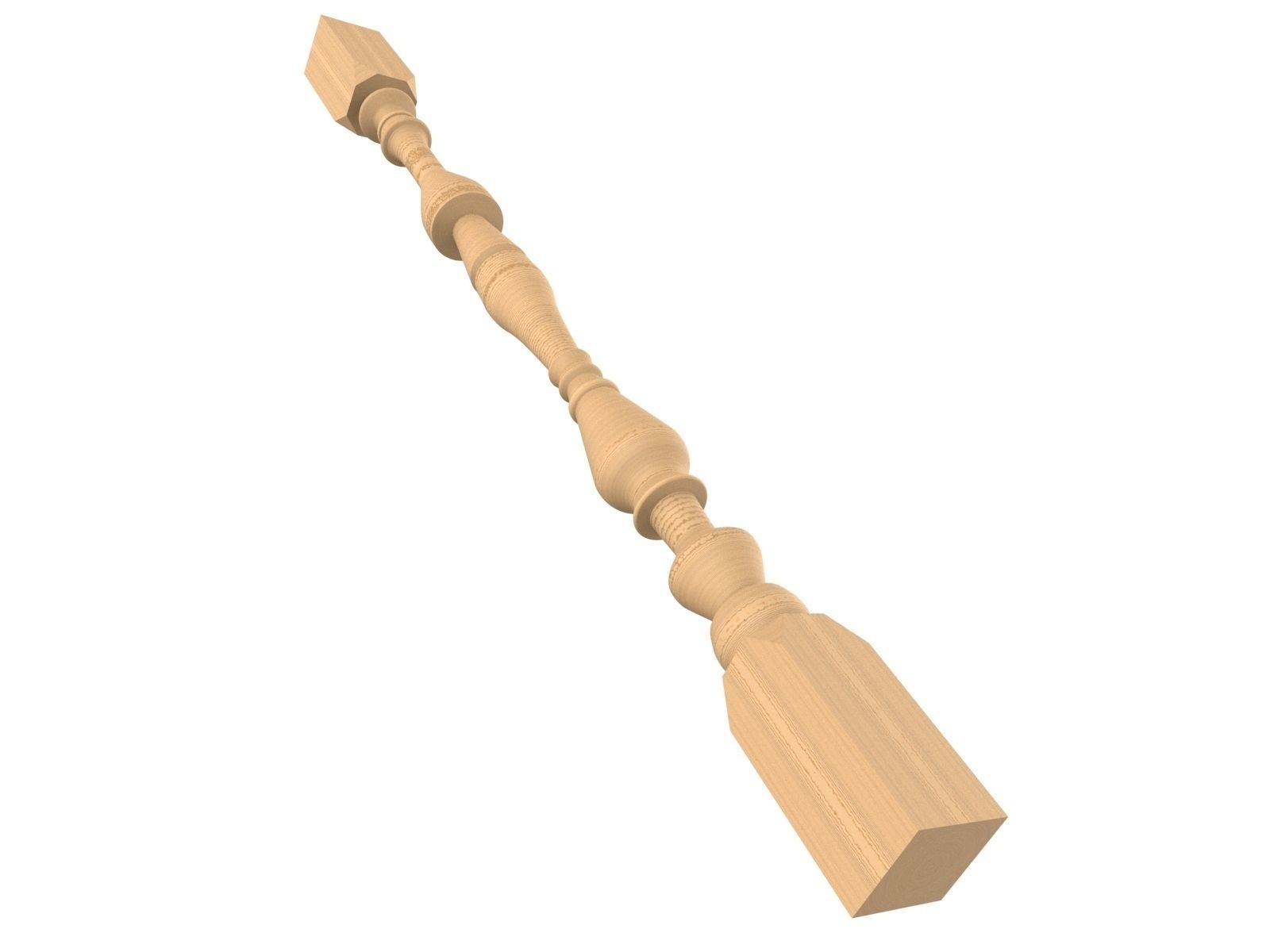 Baluster wooden stick 3D print model_1