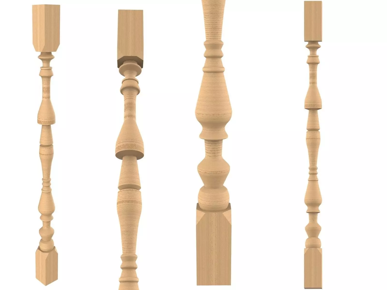 Baluster wooden stick 3D print model_0