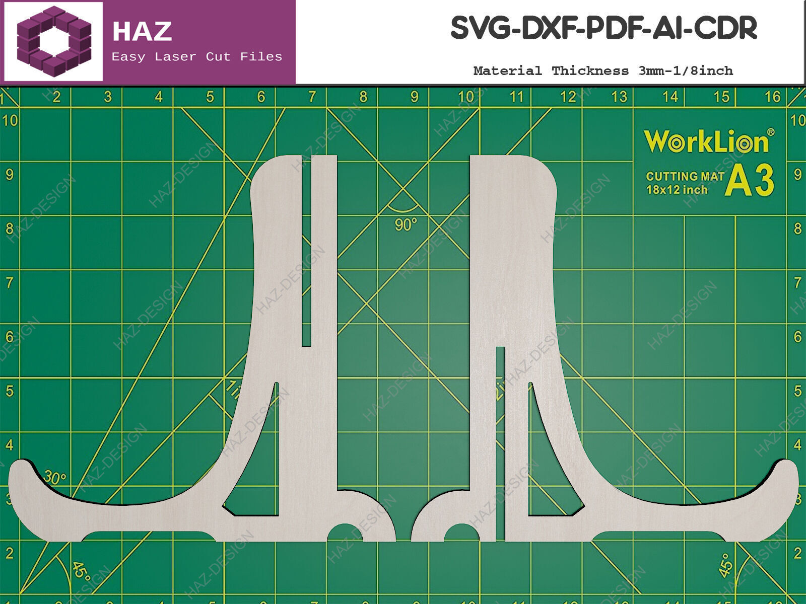 Laser Cut Easel Stand 074 3D print model_2