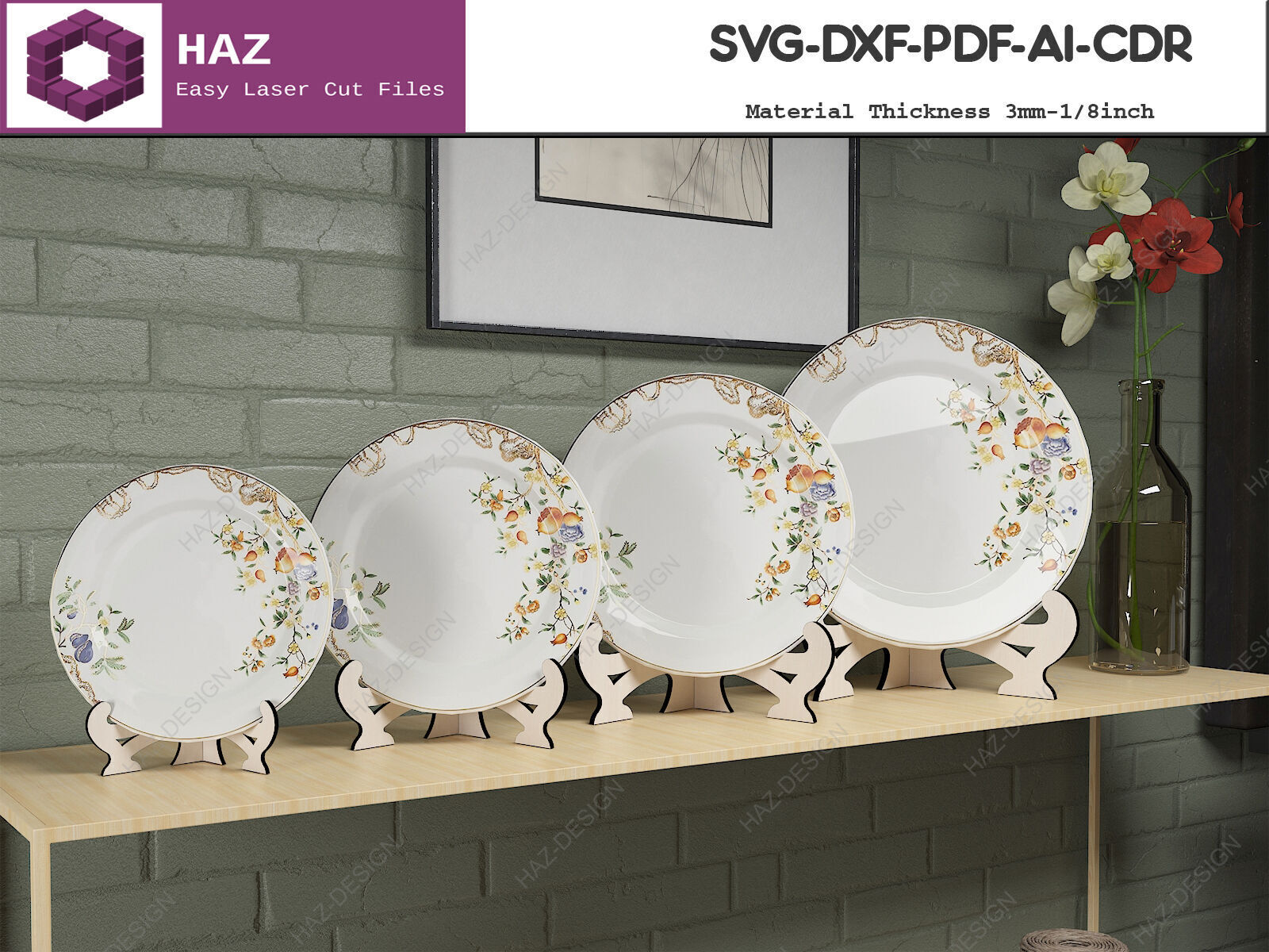 Laser Cut Easel Stand 074 3D print model_1