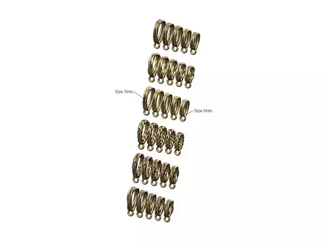 Mirrored twisted wire bail link with hoop miniset