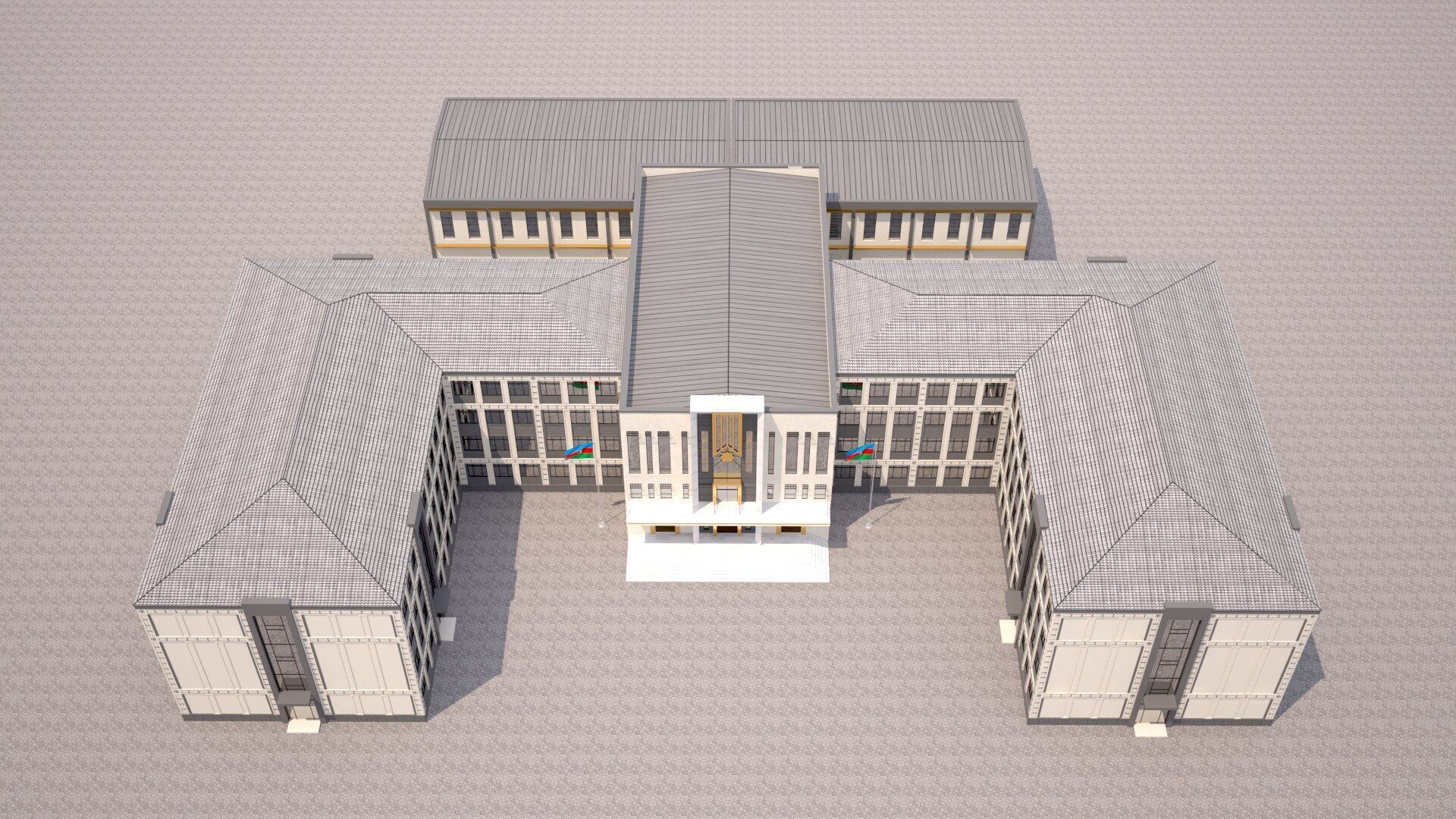 school Low-poly 3D model_9