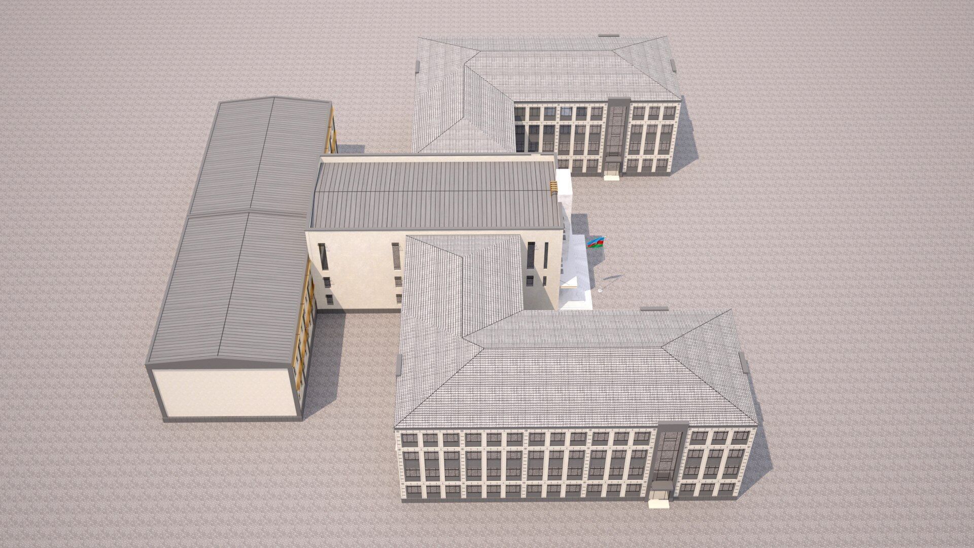 school Low-poly 3D model_12