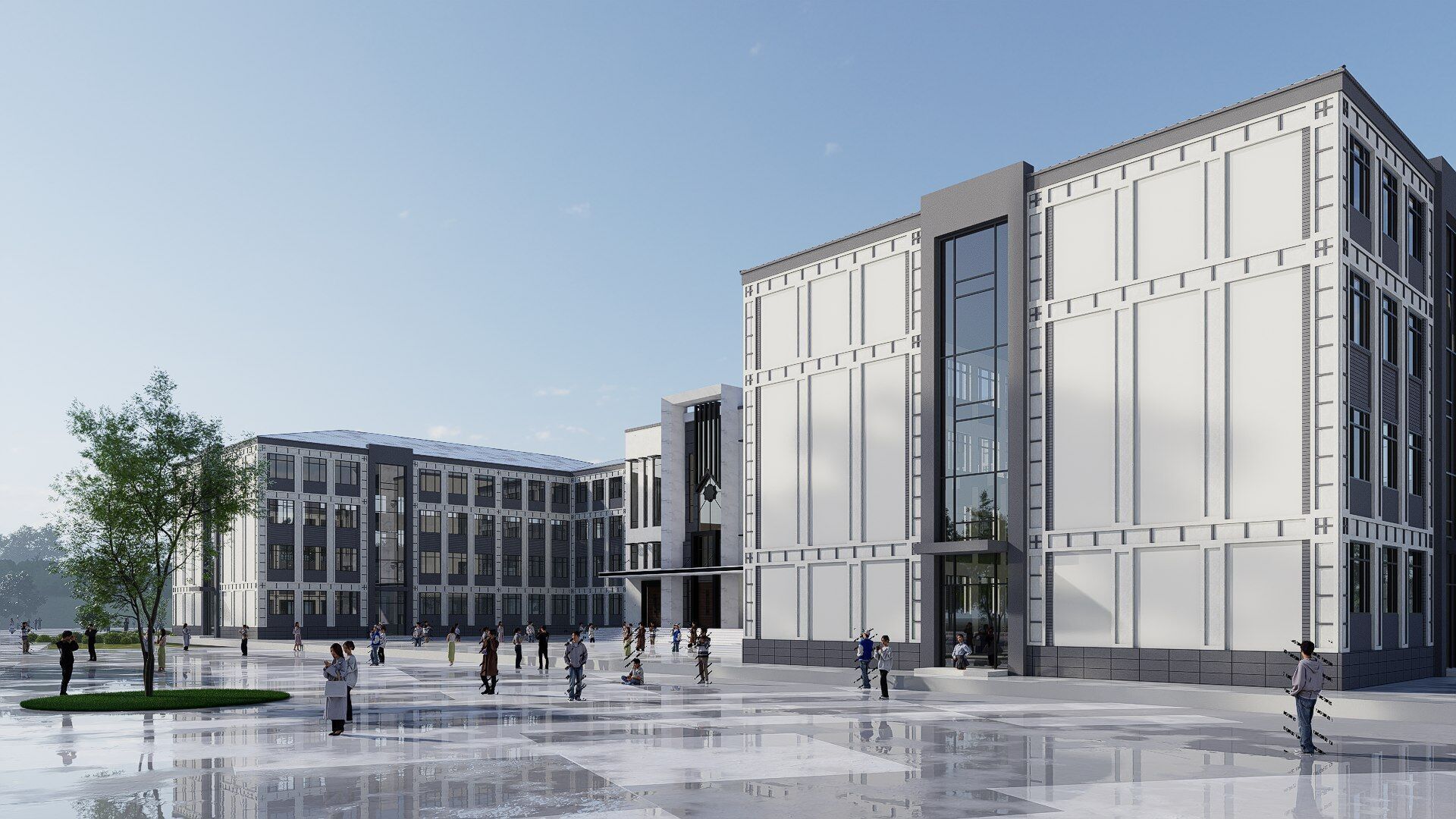 school Low-poly 3D model_4