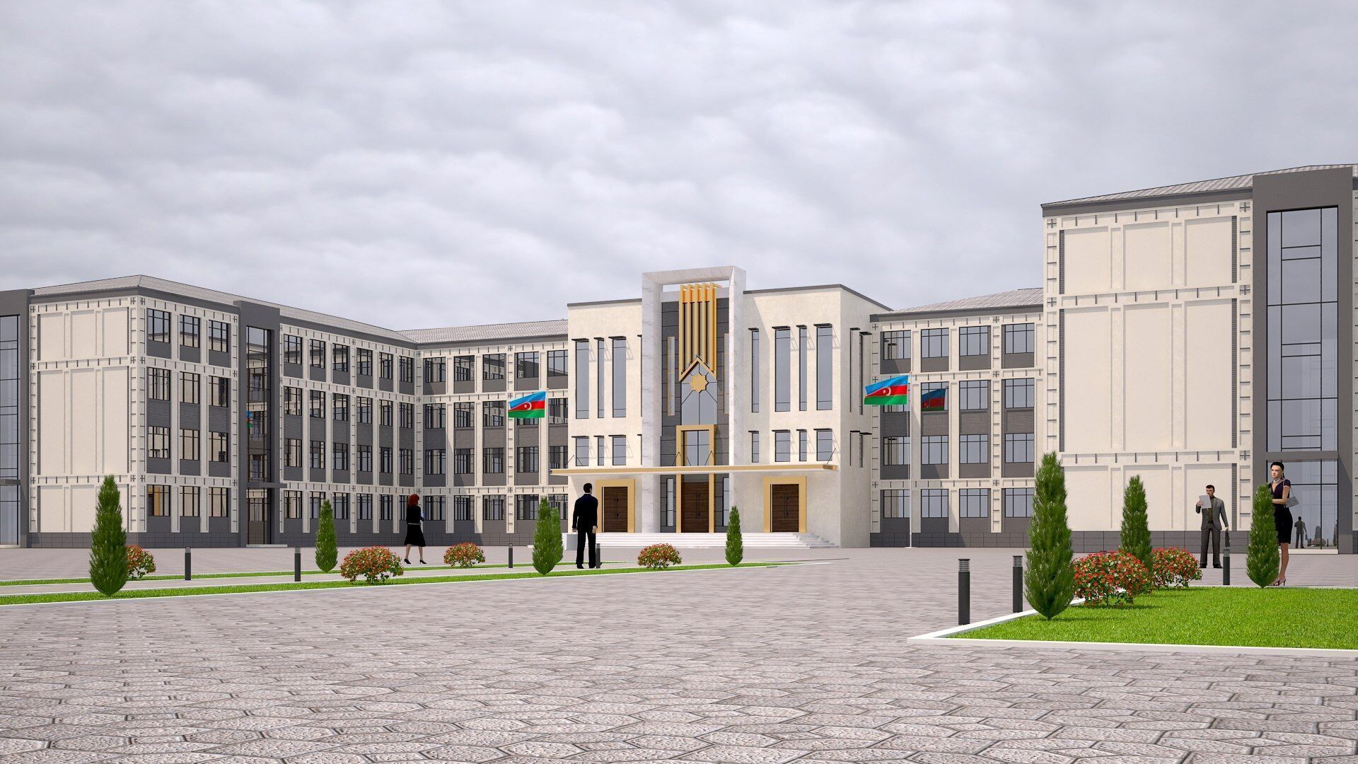 school Low-poly 3D model_5