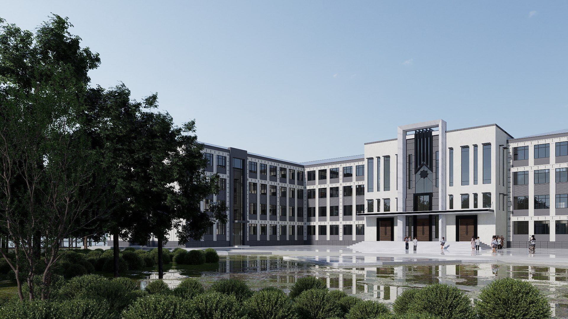 school Low-poly 3D model_3