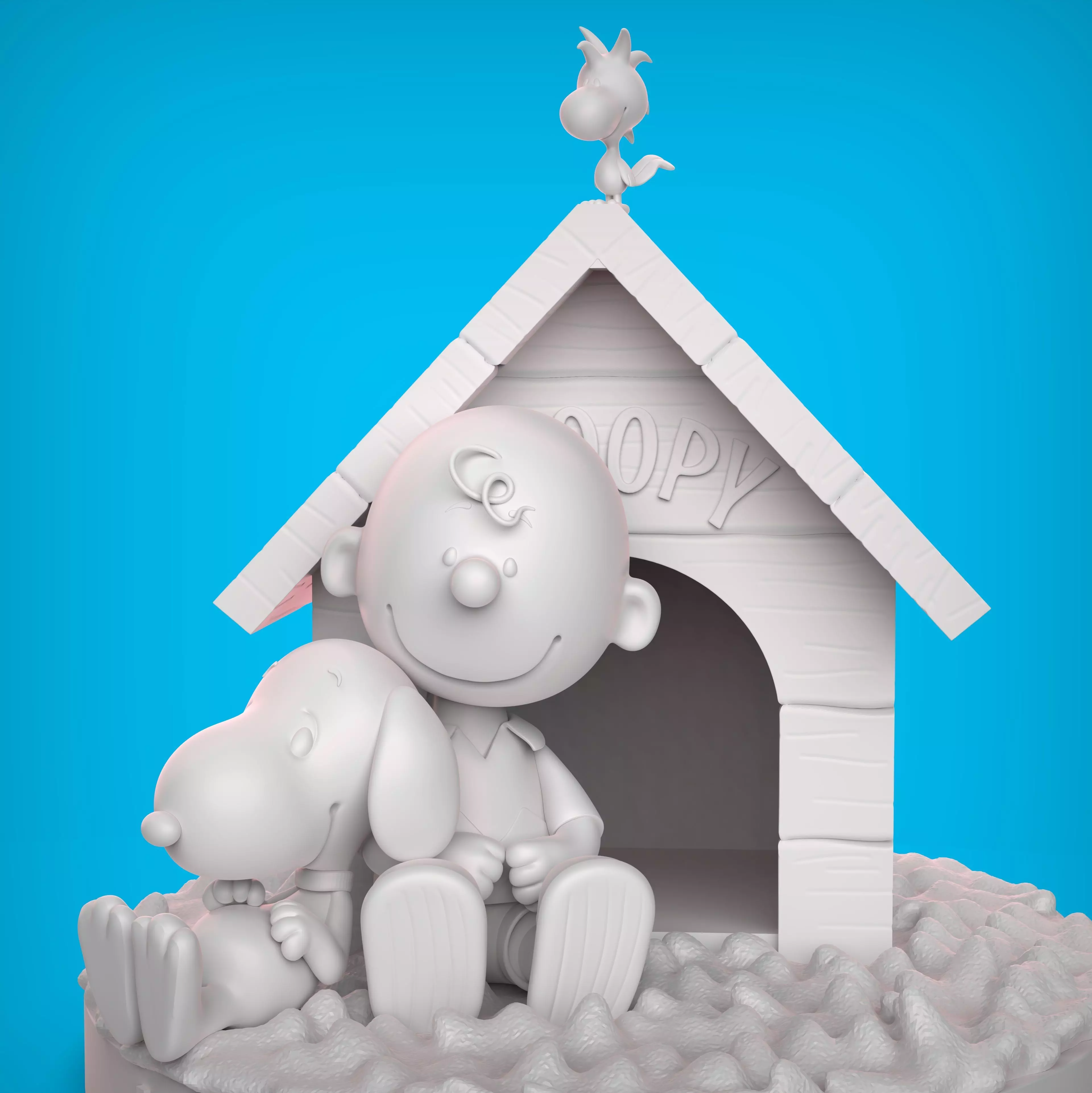 SNOOPY DIORAMA 3D print model_4