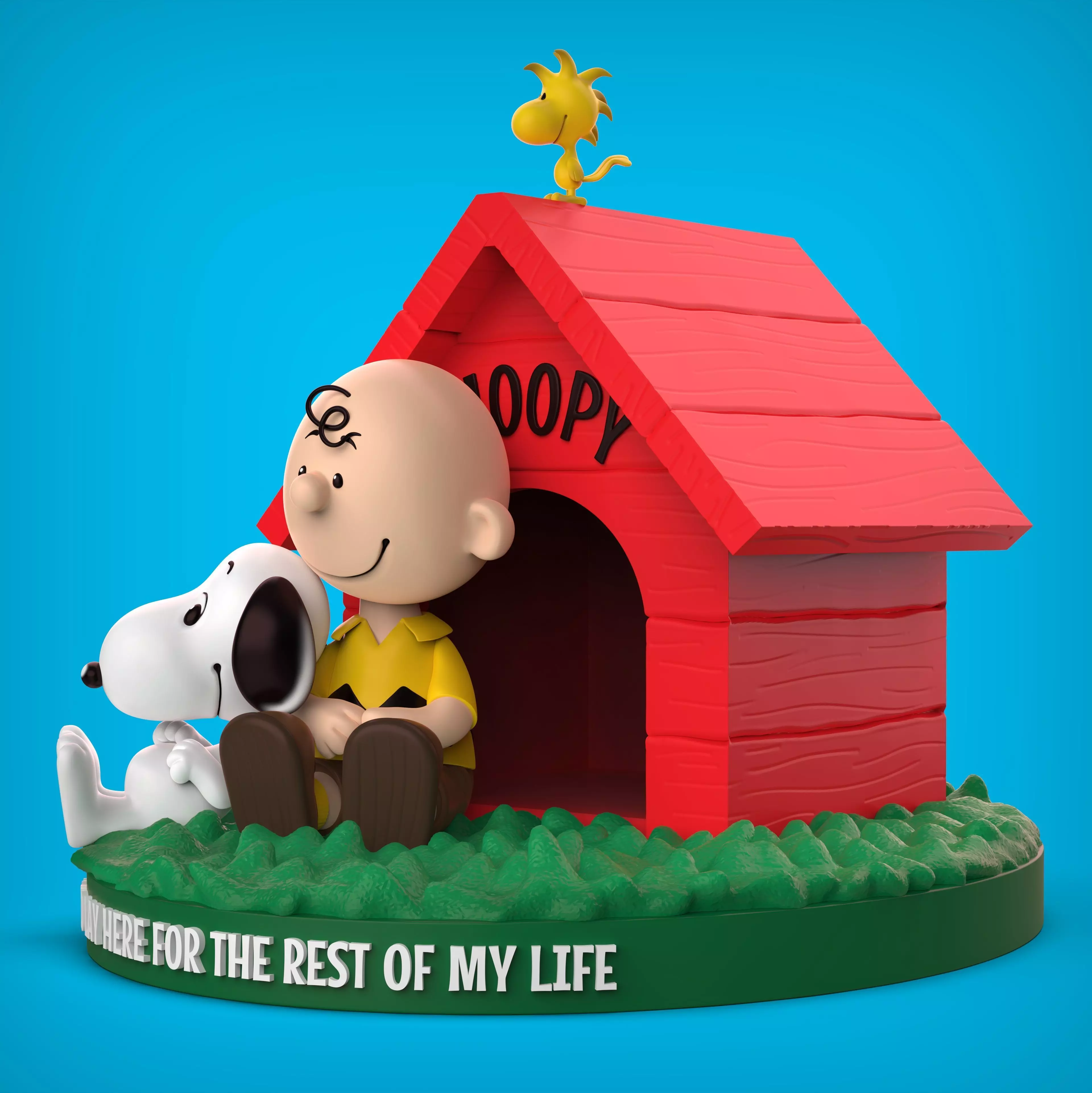 SNOOPY DIORAMA 3D print model_1