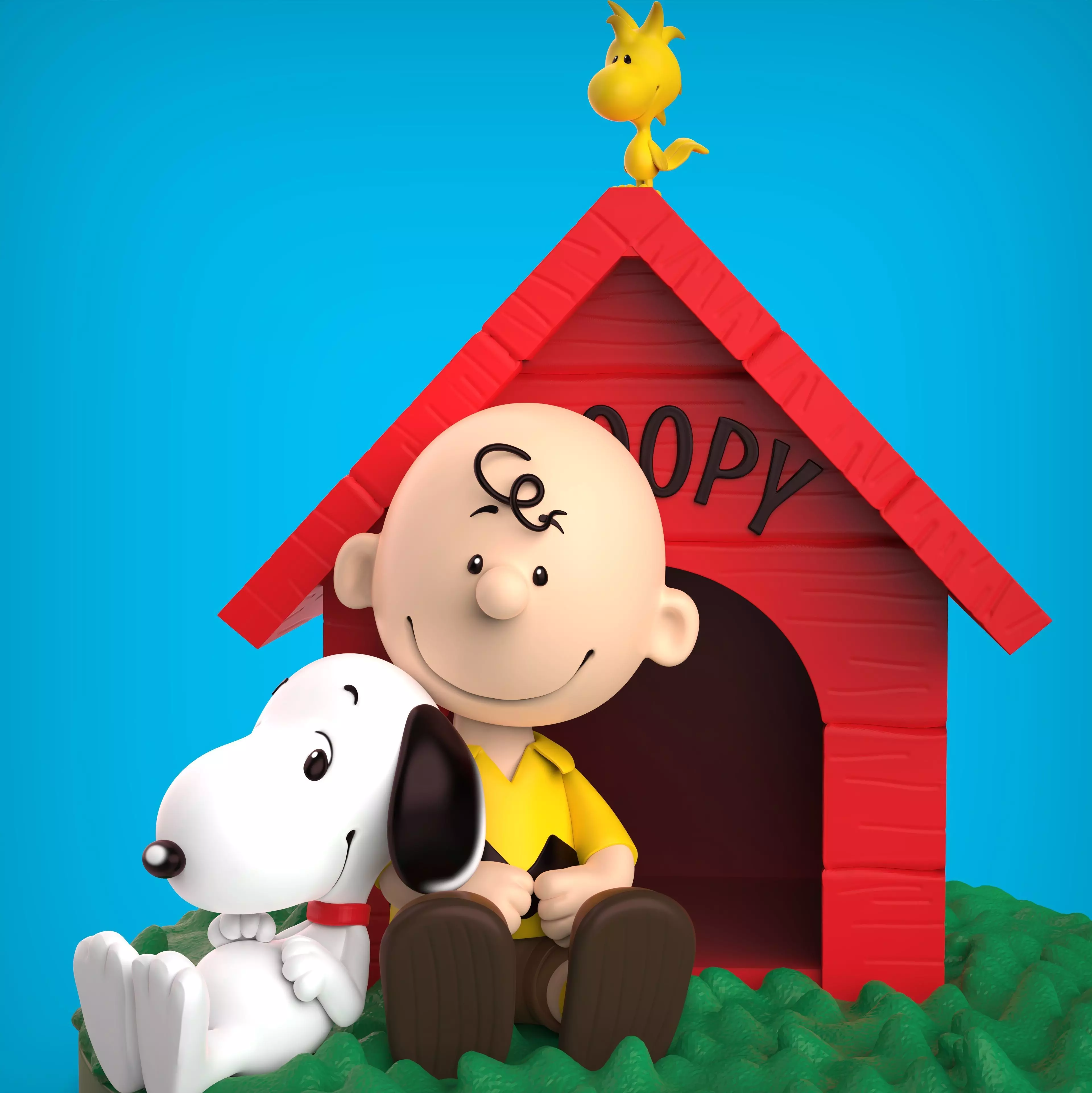 SNOOPY DIORAMA 3D print model_3