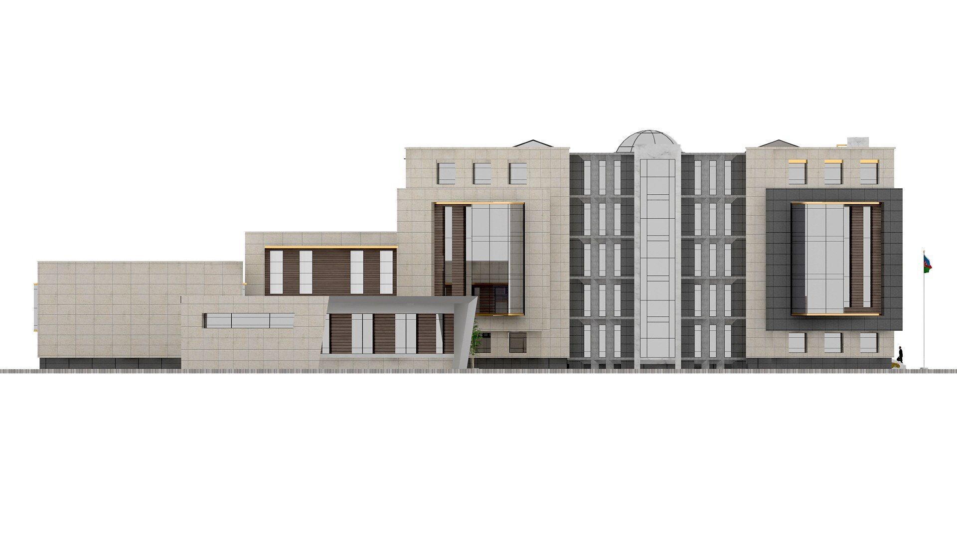 office building Low-poly 3D model_8