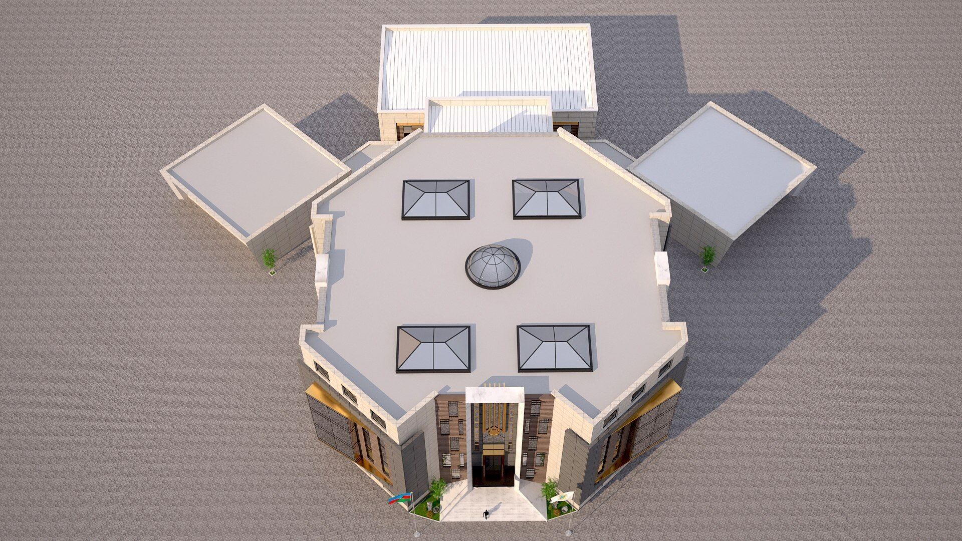 office building Low-poly 3D model_4