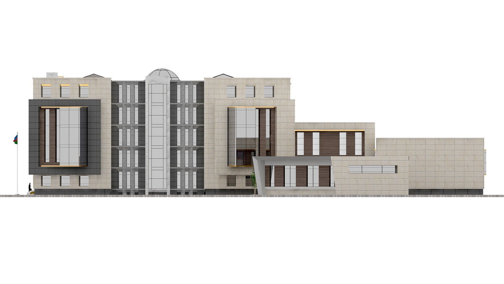 office building Low-poly 3D model_9