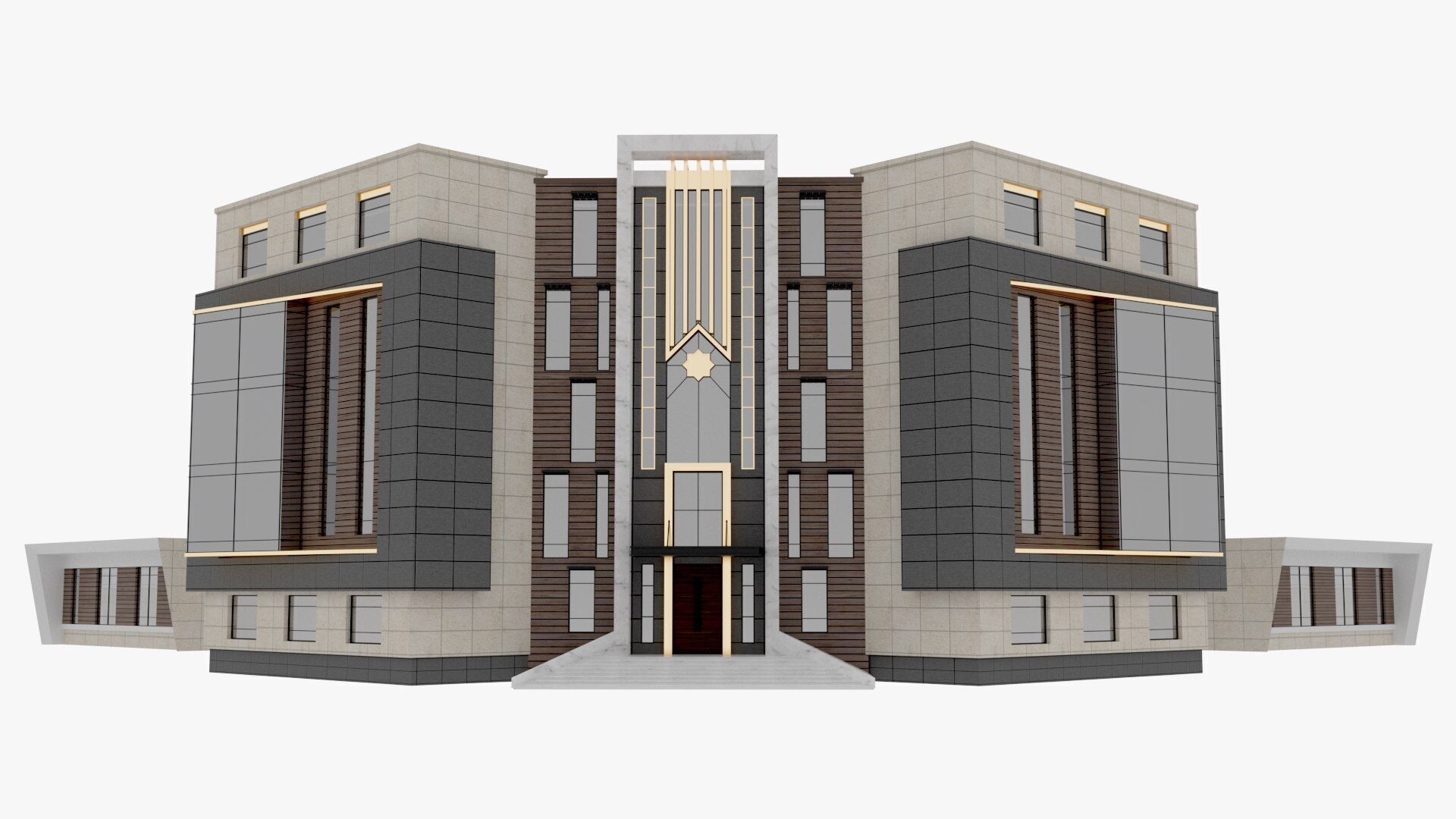office building Low-poly 3D model_10