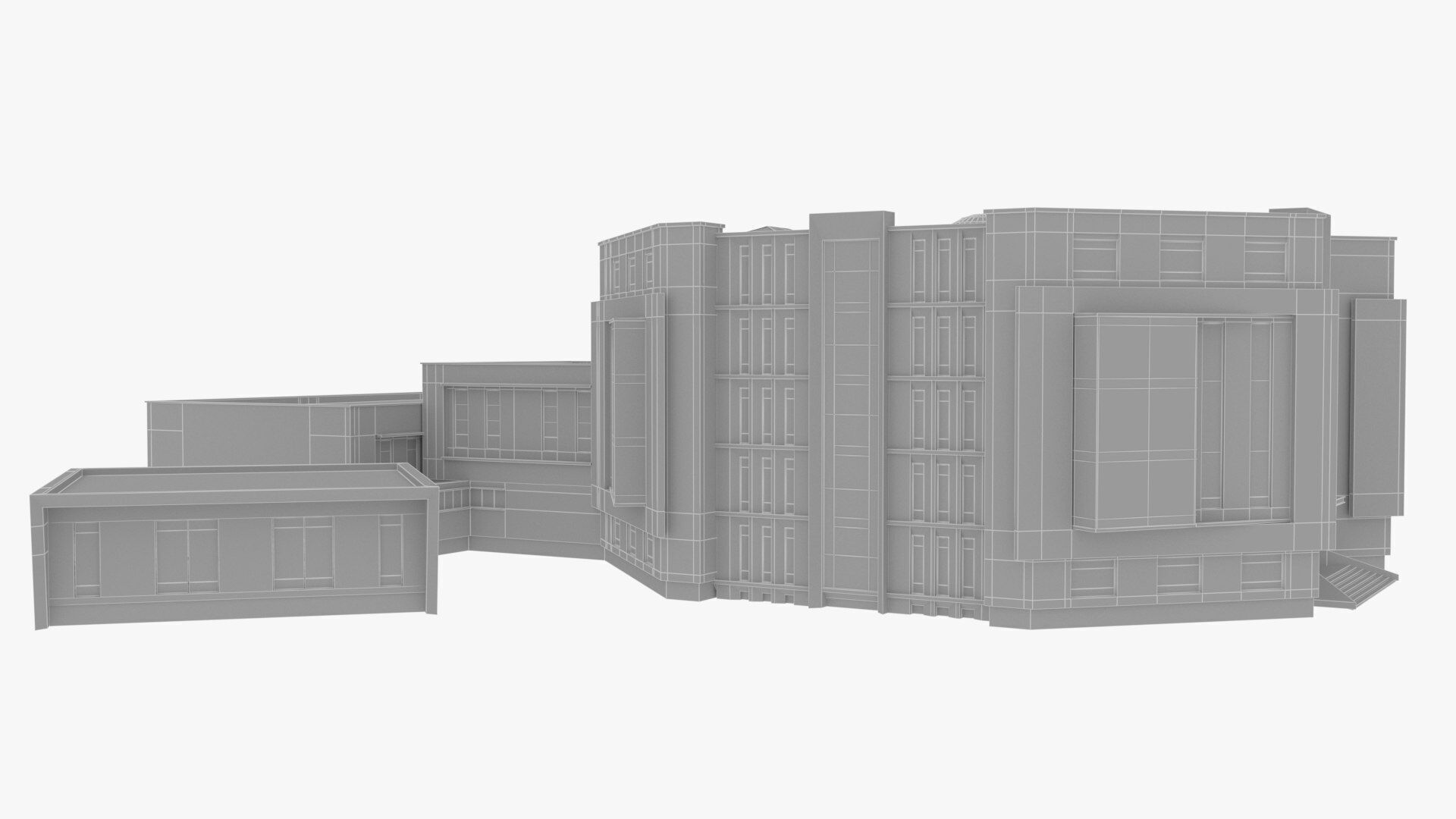 office building Low-poly 3D model_12