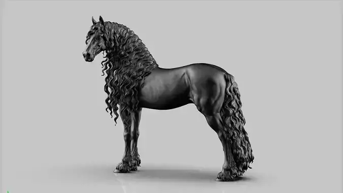 Friesian horse  -  3D Sculpting 3D print model