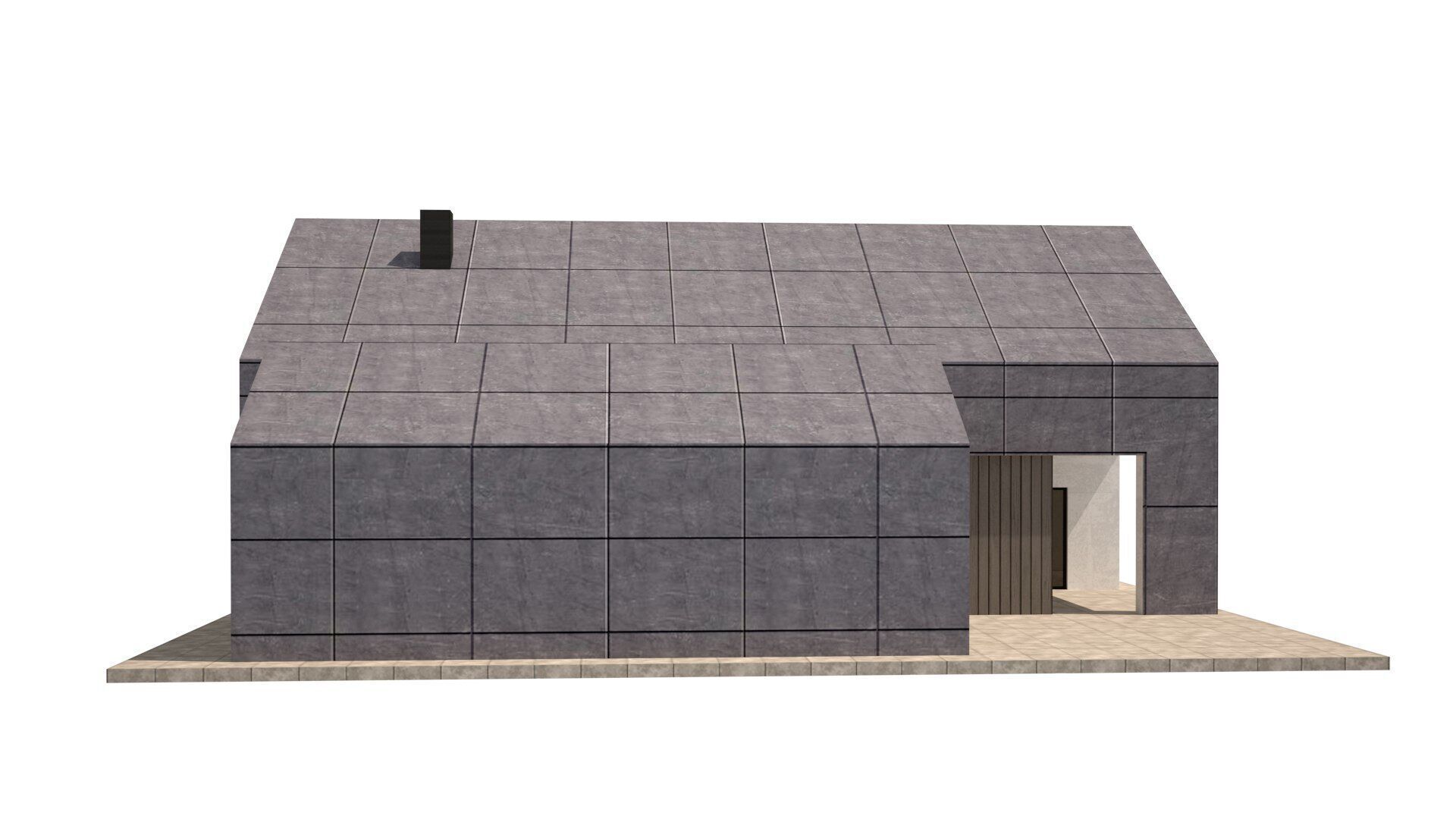 Modern House Low-poly 3D model_5