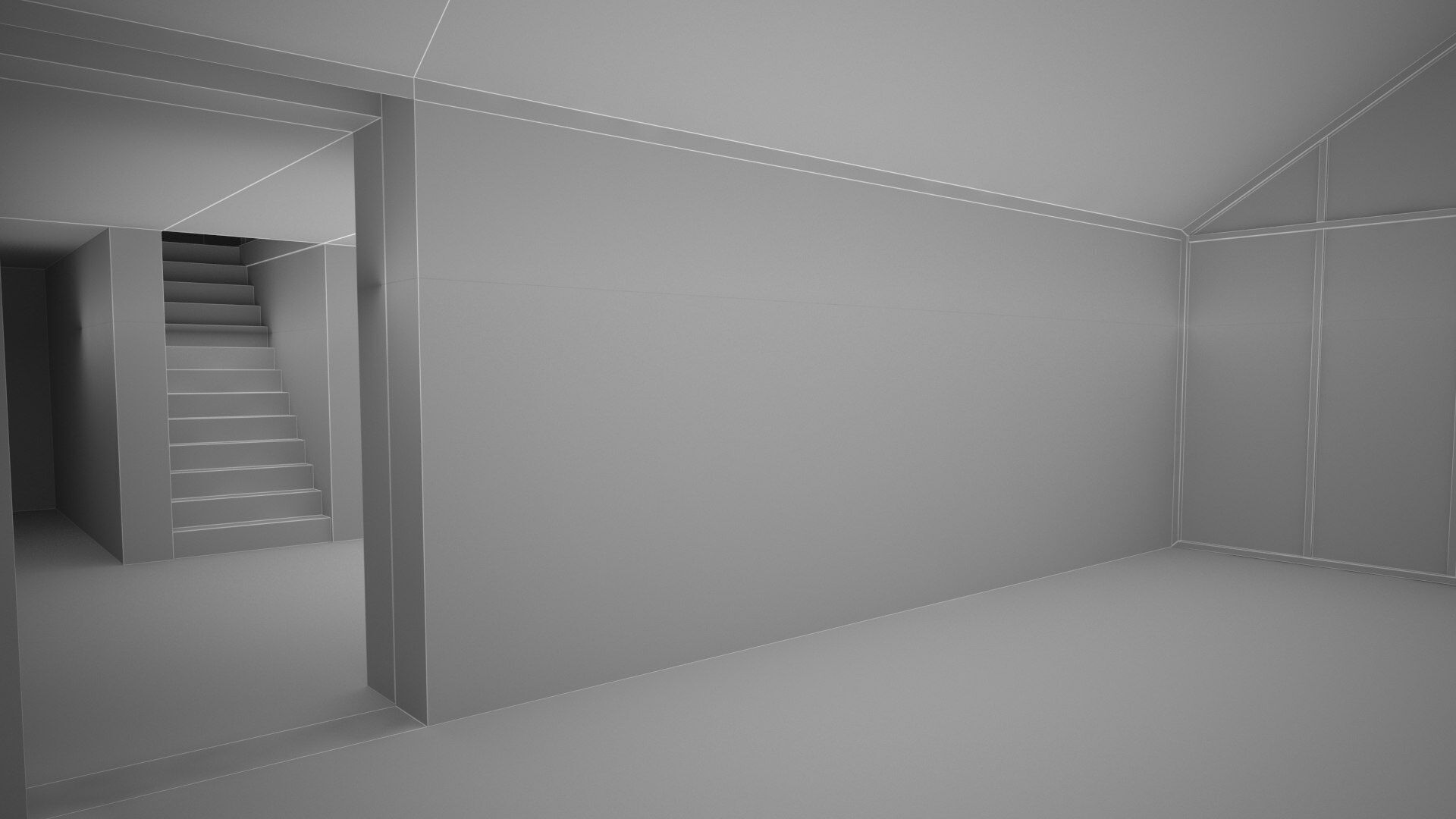 Modern House Low-poly 3D model_7