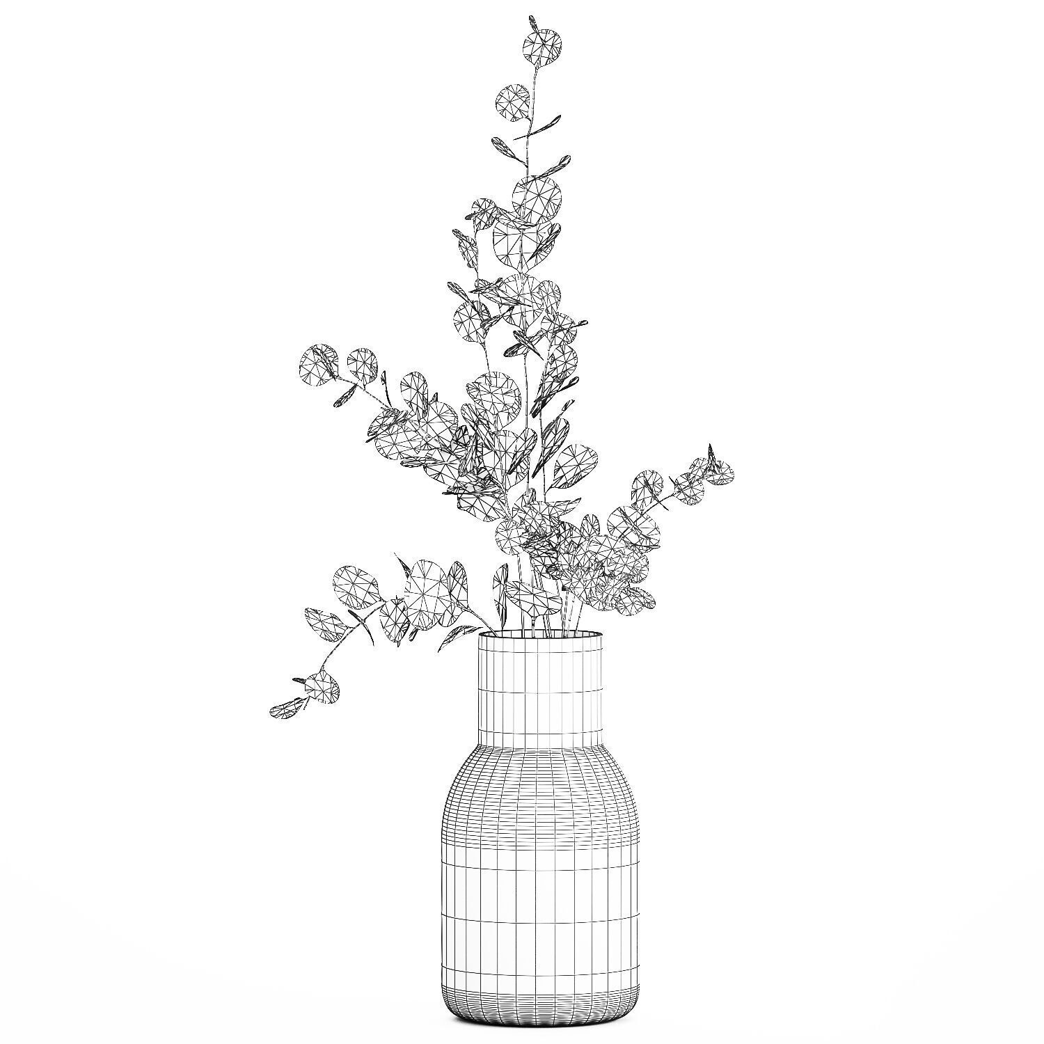 Bouquet Of Dried Flowers From Branches Eucalyptus 528 3D model_12