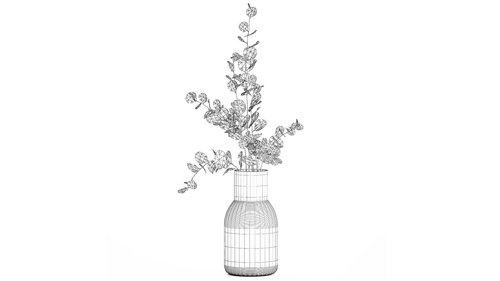 Bouquet Of Dried Flowers From Branches Eucalyptus 528 3D model_6