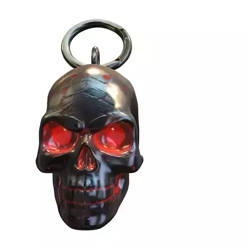 chaveiro Caveira Sombria com Olhos Flamejantes