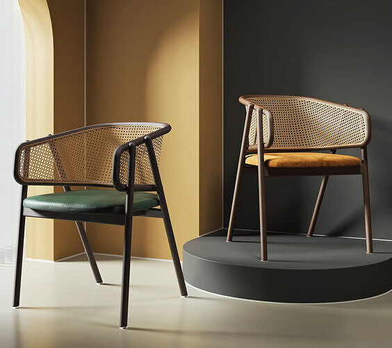 Modern Rattan Lounge Chair  029 3D model