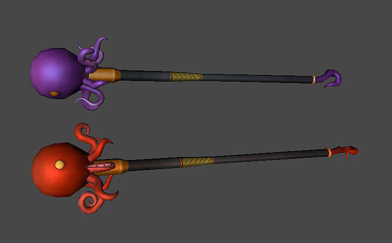 Magic Staff Bundle Low-poly 3D model_7