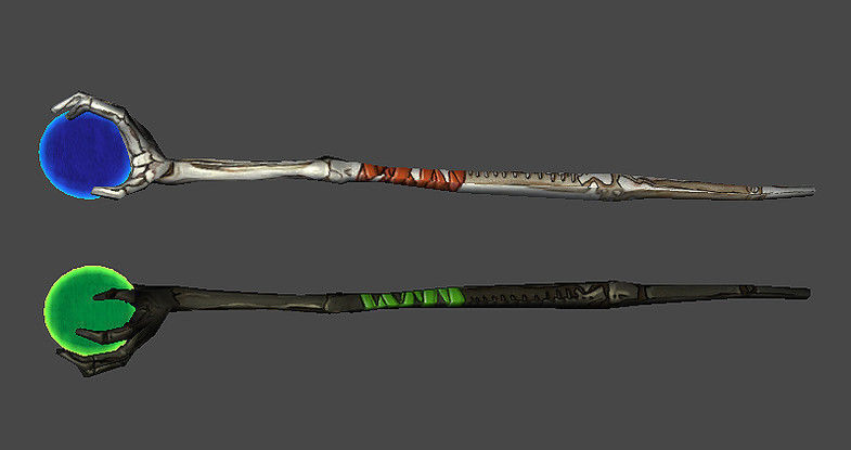 Magic Staff Bundle Low-poly 3D model_6