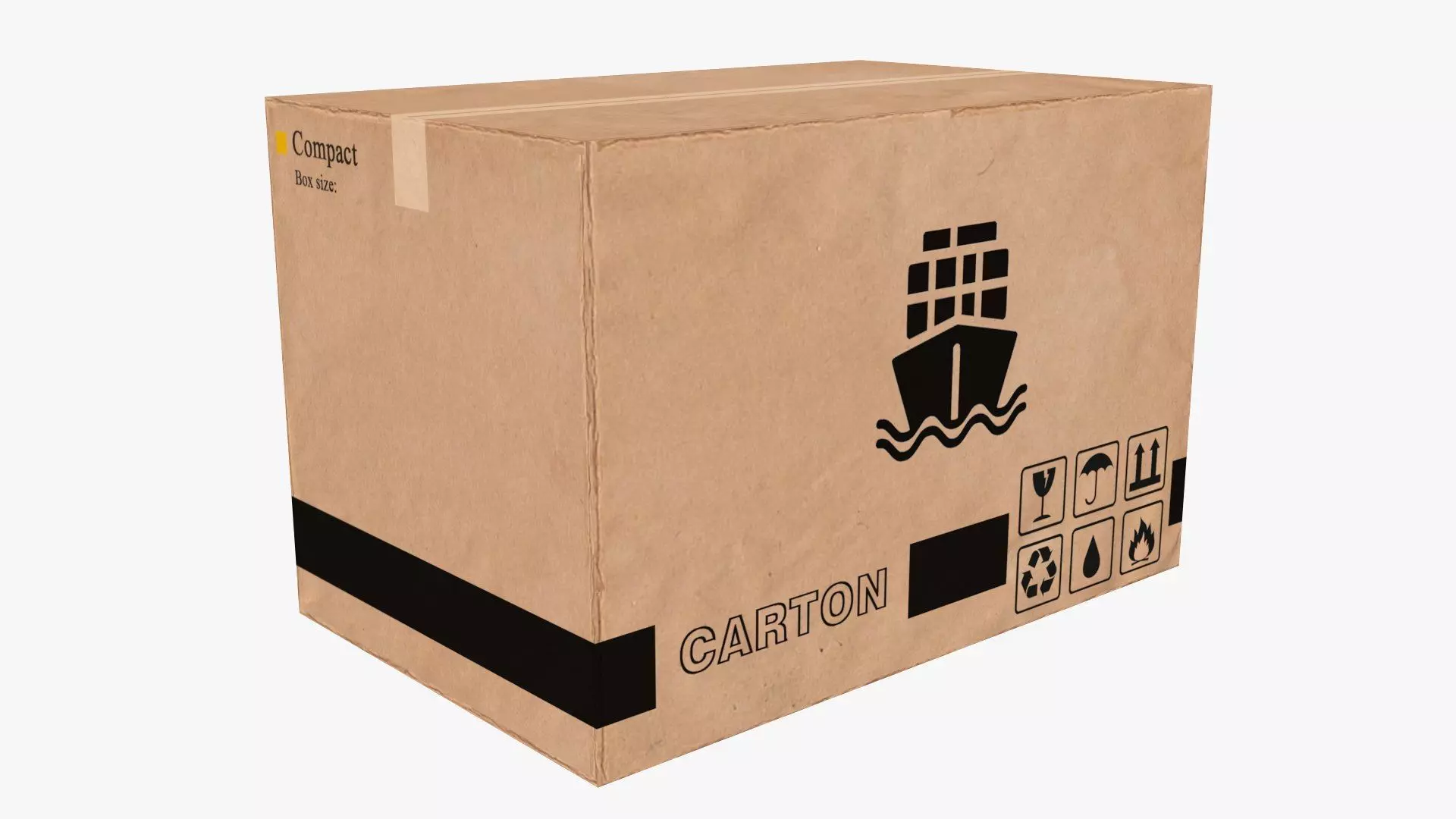 Cardboard Box Low-poly 3D model