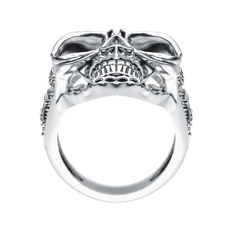 Ring 005 skull 3D print model_2