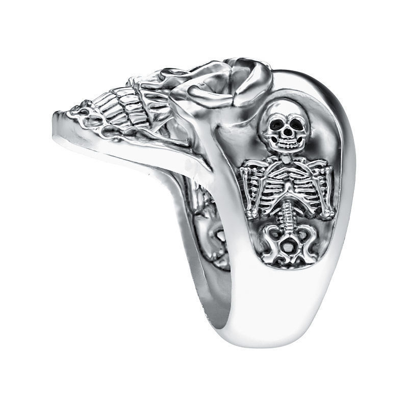 Ring 005 skull 3D print model_3