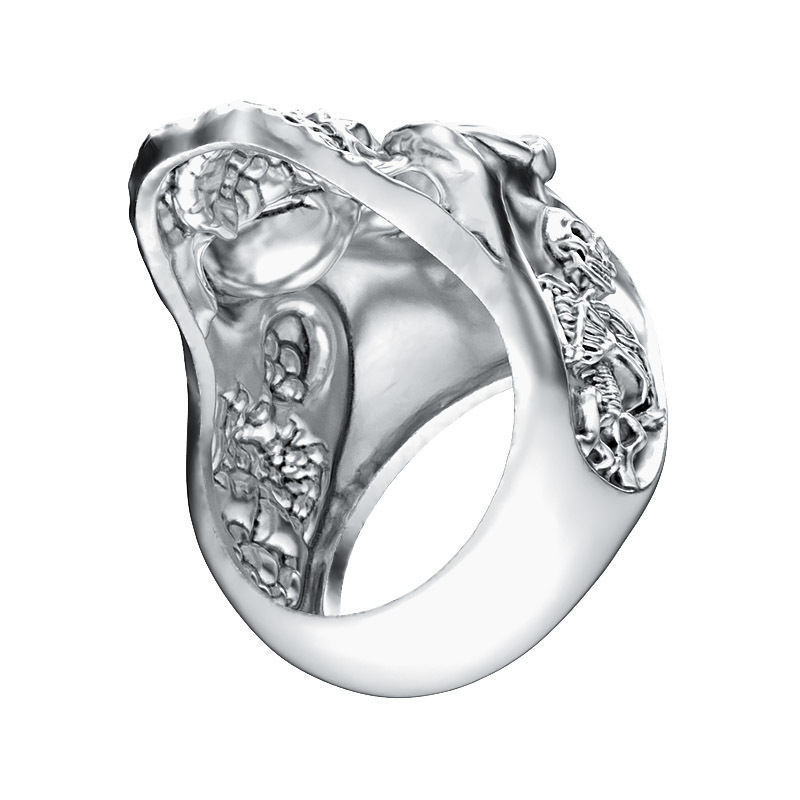 Ring 005 skull 3D print model_4