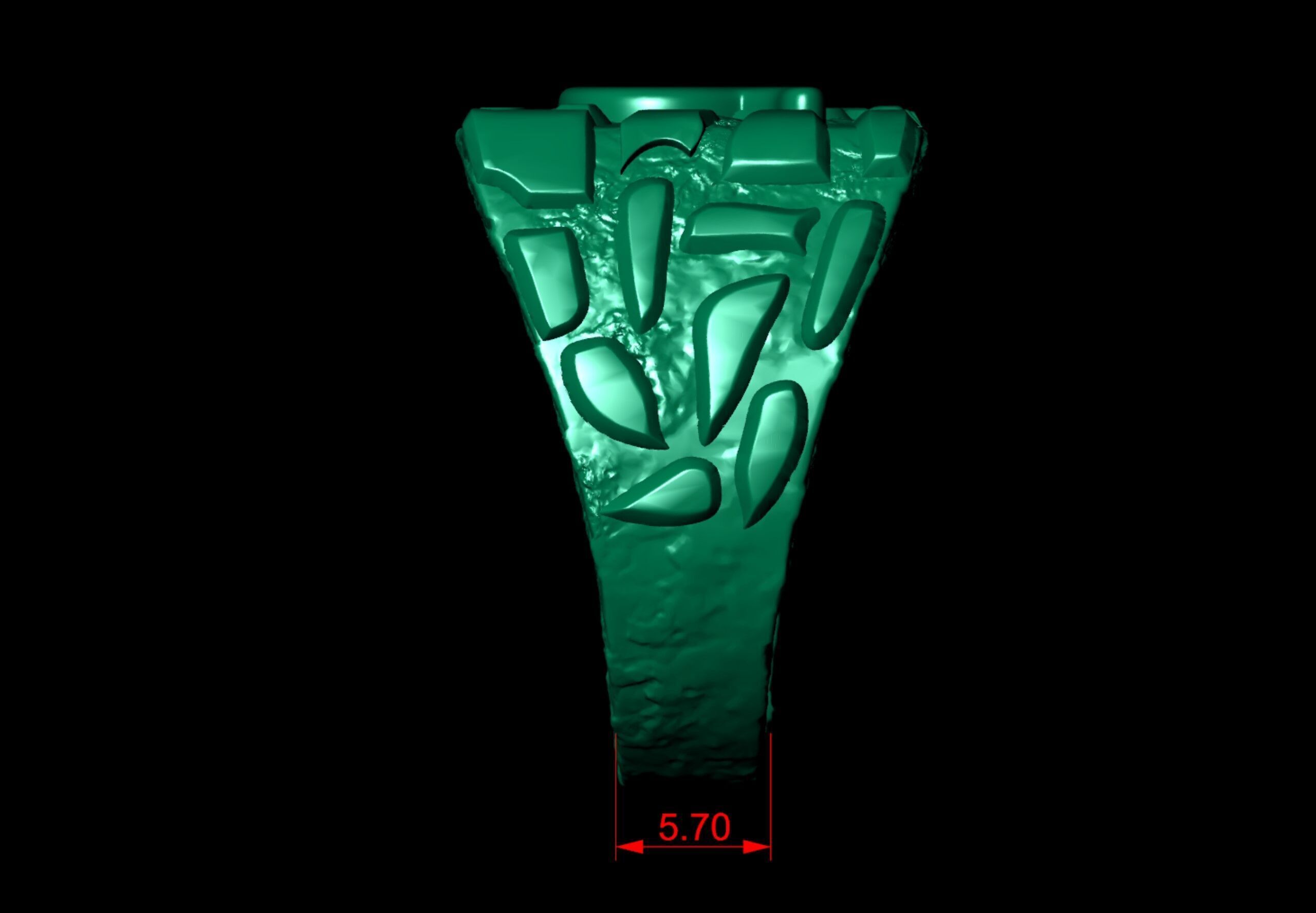 Taurus Horoscope Zodiac Nugget Ring  3D print model_7