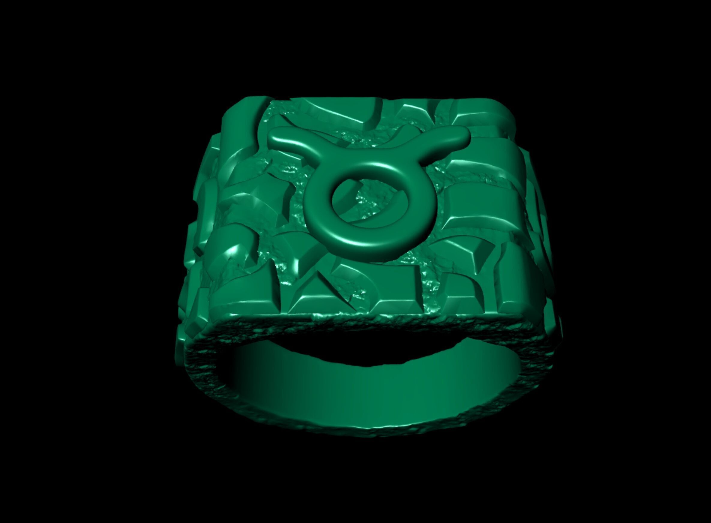 Taurus Horoscope Zodiac Nugget Ring  3D print model_8